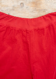 Cut Loose Mini Cord Cropped Trousers with Pockets in Cherry