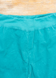 Cut Loose Mini Cord Cropped Trousers with Pockets in Riviera