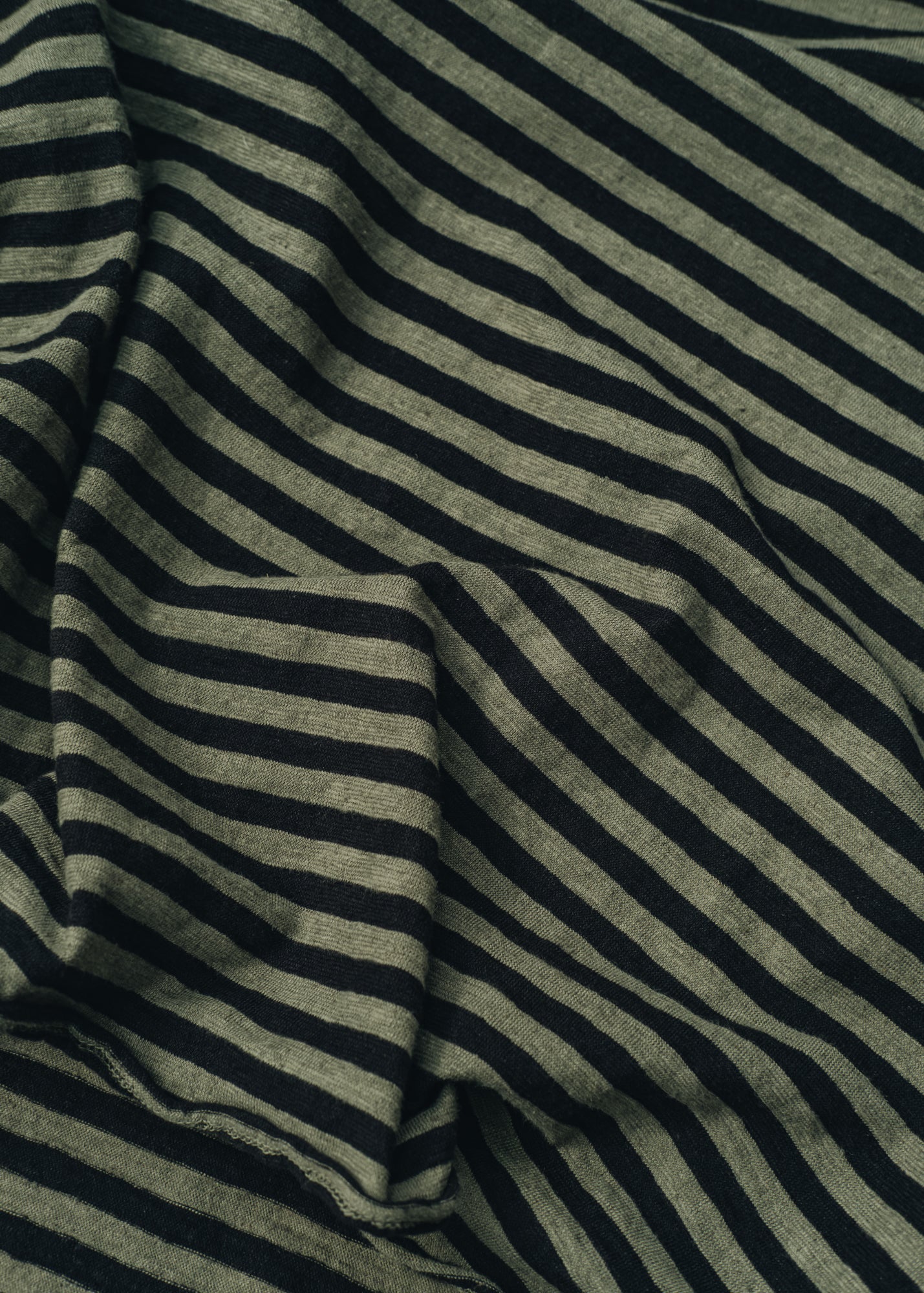Cut Loose Oversized T-Shirt in Black Stripe and Kelp