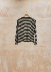 Cut Loose Oversized T-Shirt in Black Stripe and Lentil