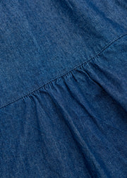 Cut Loose Patch Pocket Dress in Flax Denim Laundered