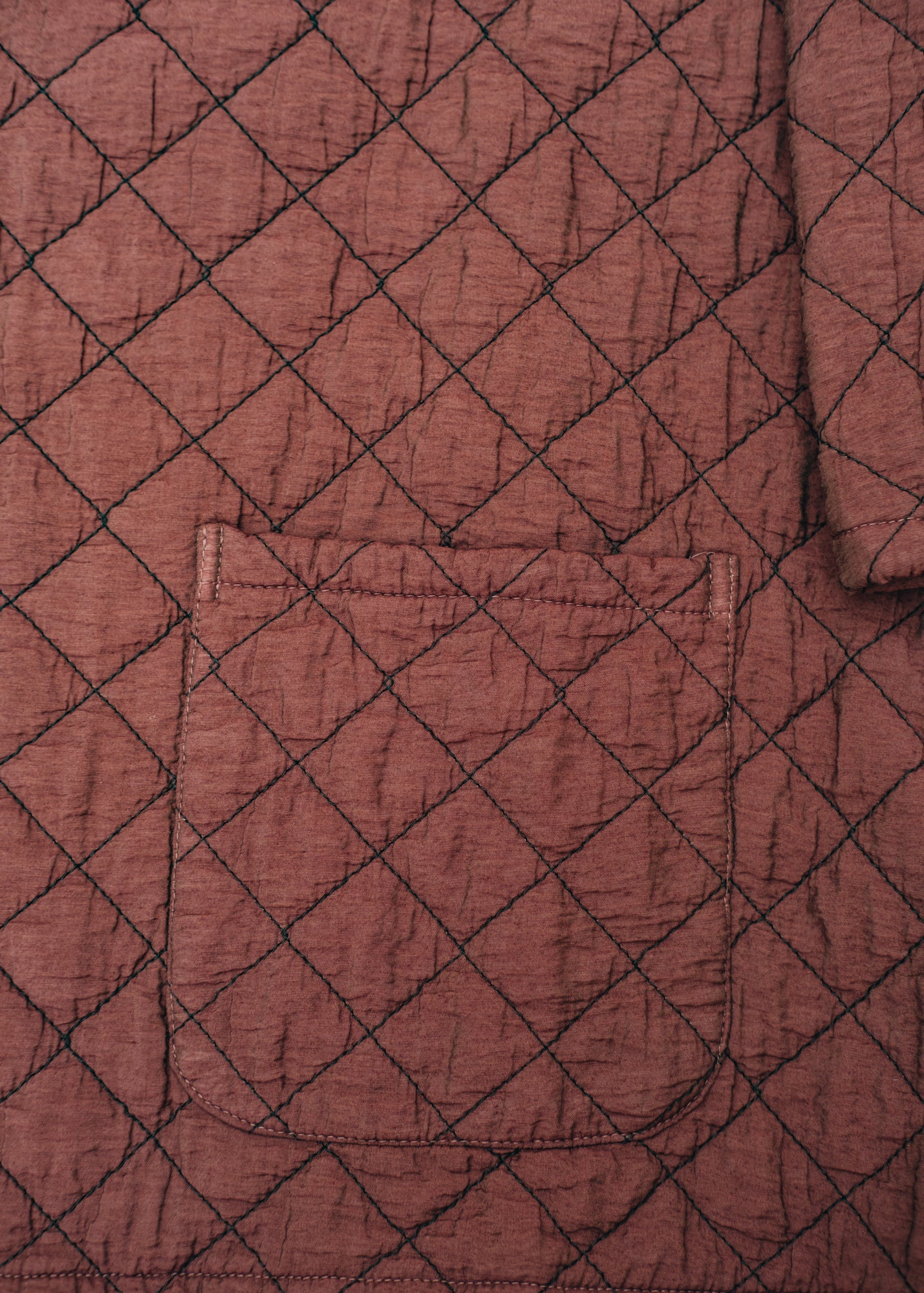 Cut Loose Quilted Parachute Raglan Pocket Top in Cinnabark