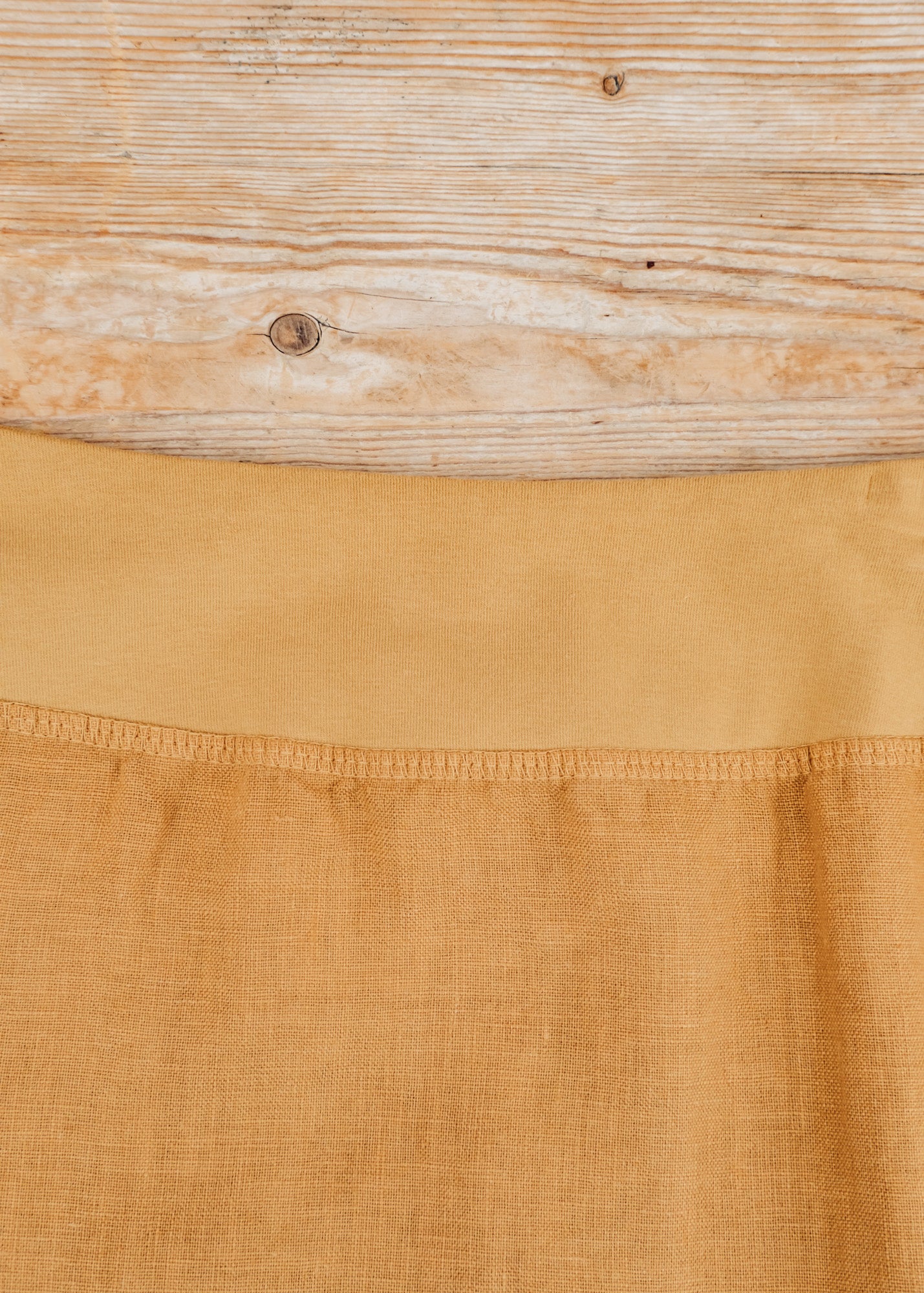 Cut Loose Solid Linen A-Line Midi Skirt in Manuka