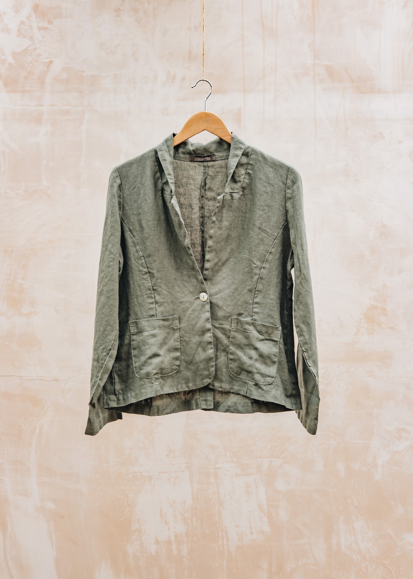Solid Linen Blazer in Clay