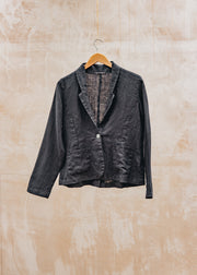 Solid Linen Blazer in Lights Out