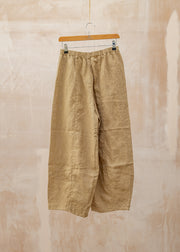 Cut Loose Solid Linen Lantern Trousers in Bark