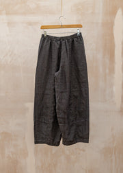 Cut Loose Solid Linen Lantern Trousers in Black
