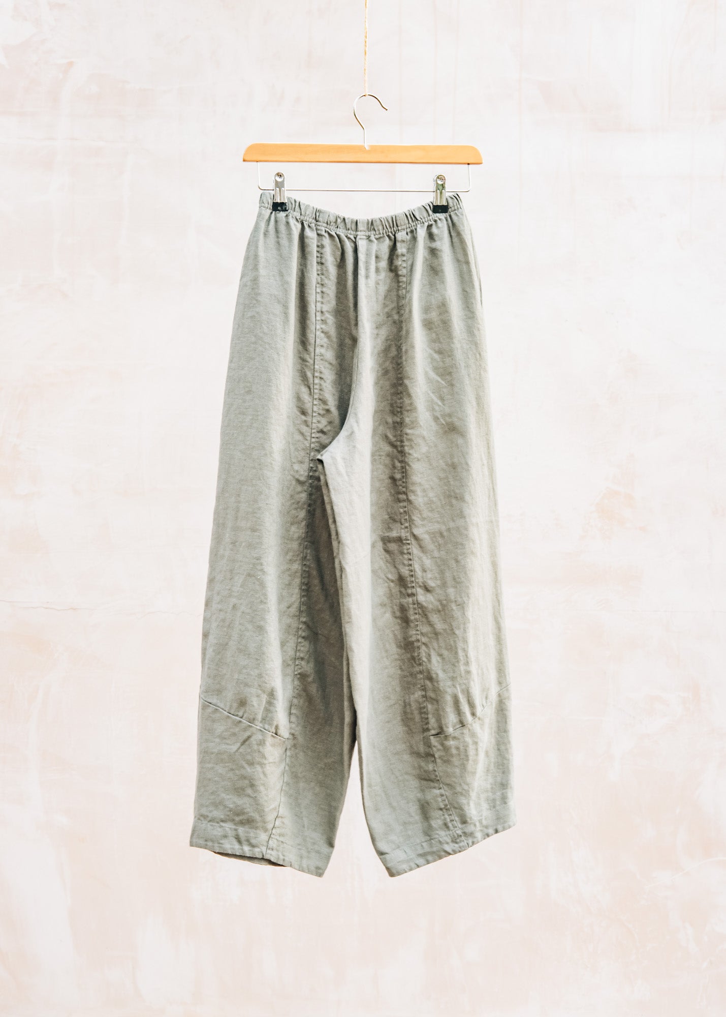Cut Loose Solid Linen Lantern Trousers in Clay