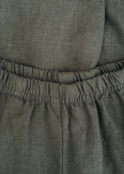 Cut Loose Solid Linen Lantern Trousers in Clay