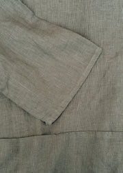 Cut Loose Solid Linen Pullover with Pocket in Clay