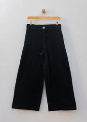 Barbour Straight Cropped Mini Cord Trousers in Black