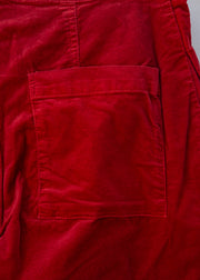 Cut Loose Straight Cropped Mini Cord Trousers in Maraschino