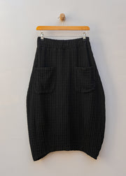 Barbour Textured Stripe Lantern Skirt with Pockets in Black