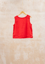 Cut Loose Wide Facing Shell Top in Cherry