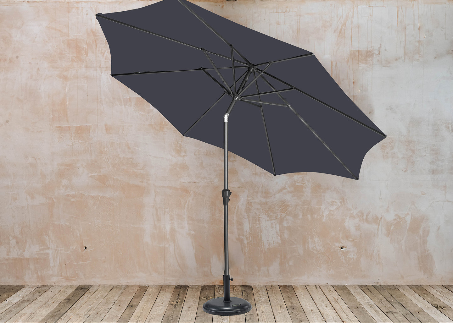 Pacific Lifestyle Riva Round Centre Pole Parasol in Anthracite (3m)