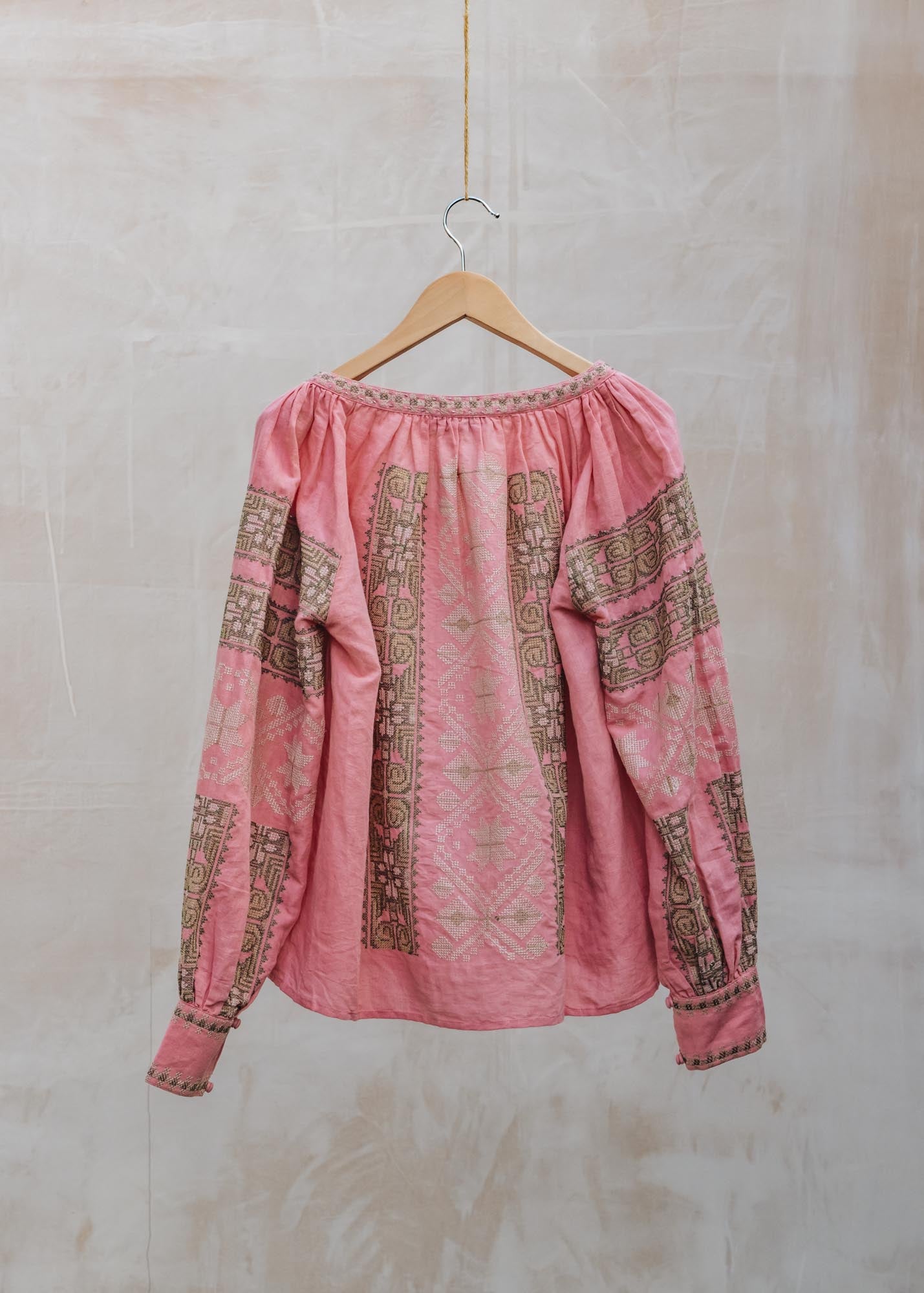 Rose & Rose Ekland Beads Top in Pink Berry and Olive