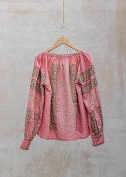 Rose & Rose Ekland Beads Top in Pink Berry and Olive