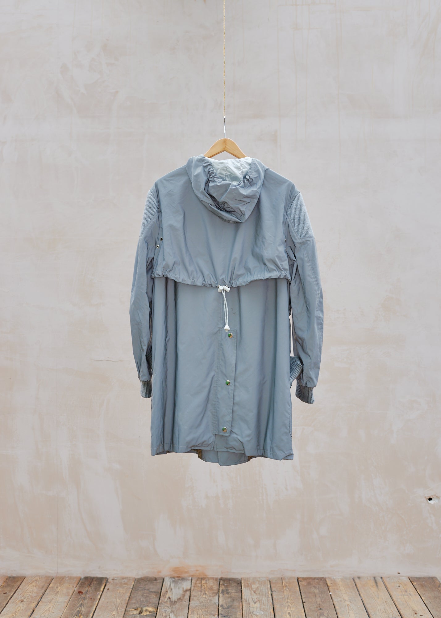 Kenny Ryder Dunhill Unique Multi-Part Silver Reflective Parka - S/M
