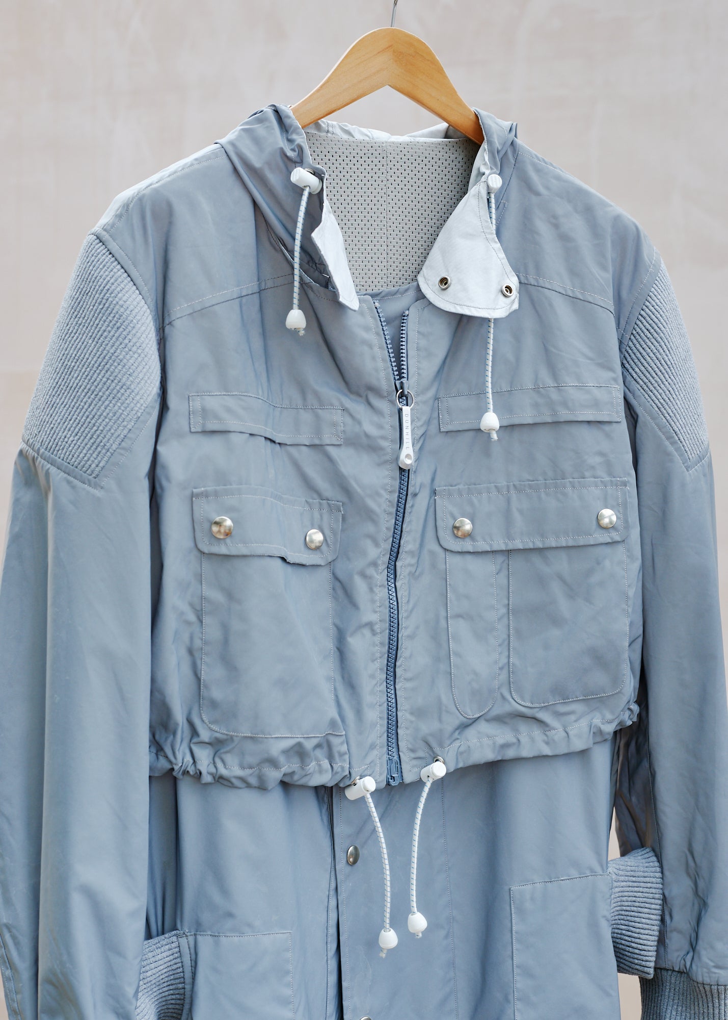 Kenny Ryder Dunhill Unique Multi-Part Silver Reflective Parka - S/M