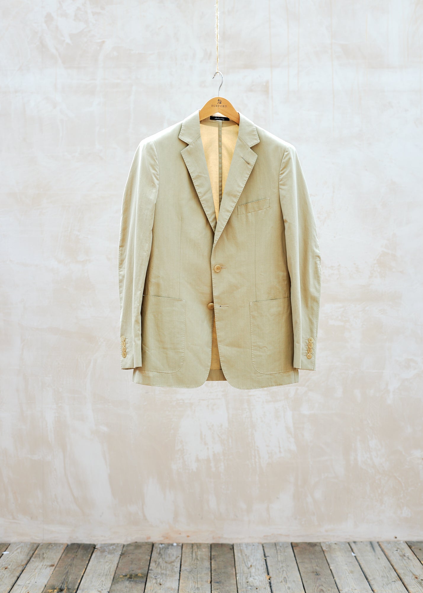 Dunhill Smart Unstruct Cotton/Silk/Linen Beige Jacket - M