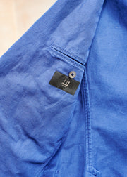 Dunhill Relaxed Cotton/Linen Blue Blazer - L