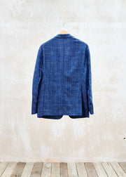 Dunhill Blue Checked Wool Unstructured Blazer