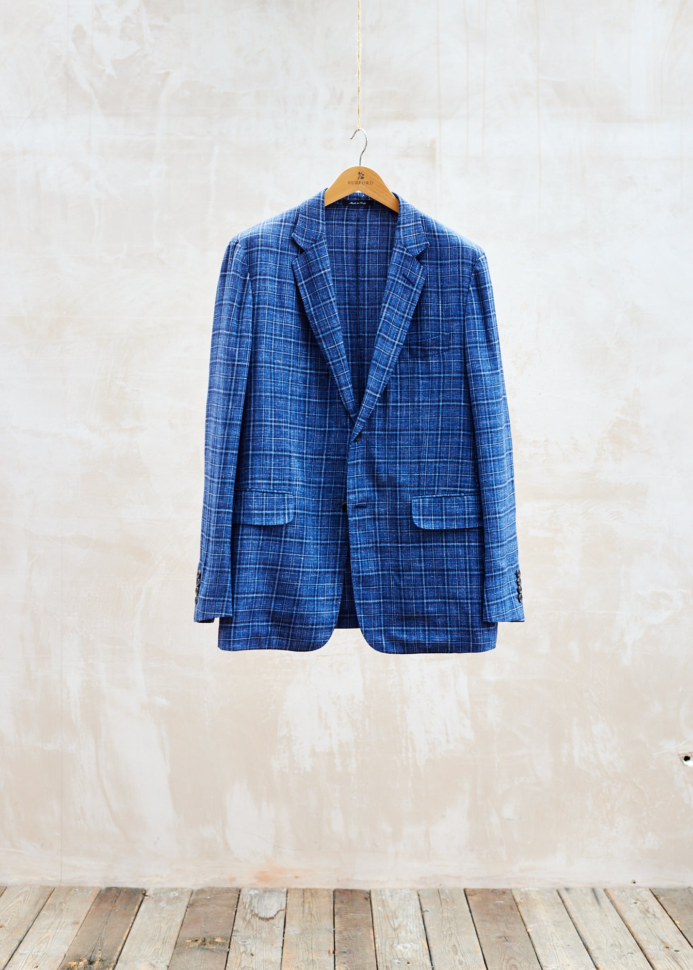 Dunhill Blue Checked Wool Unstructured Blazer