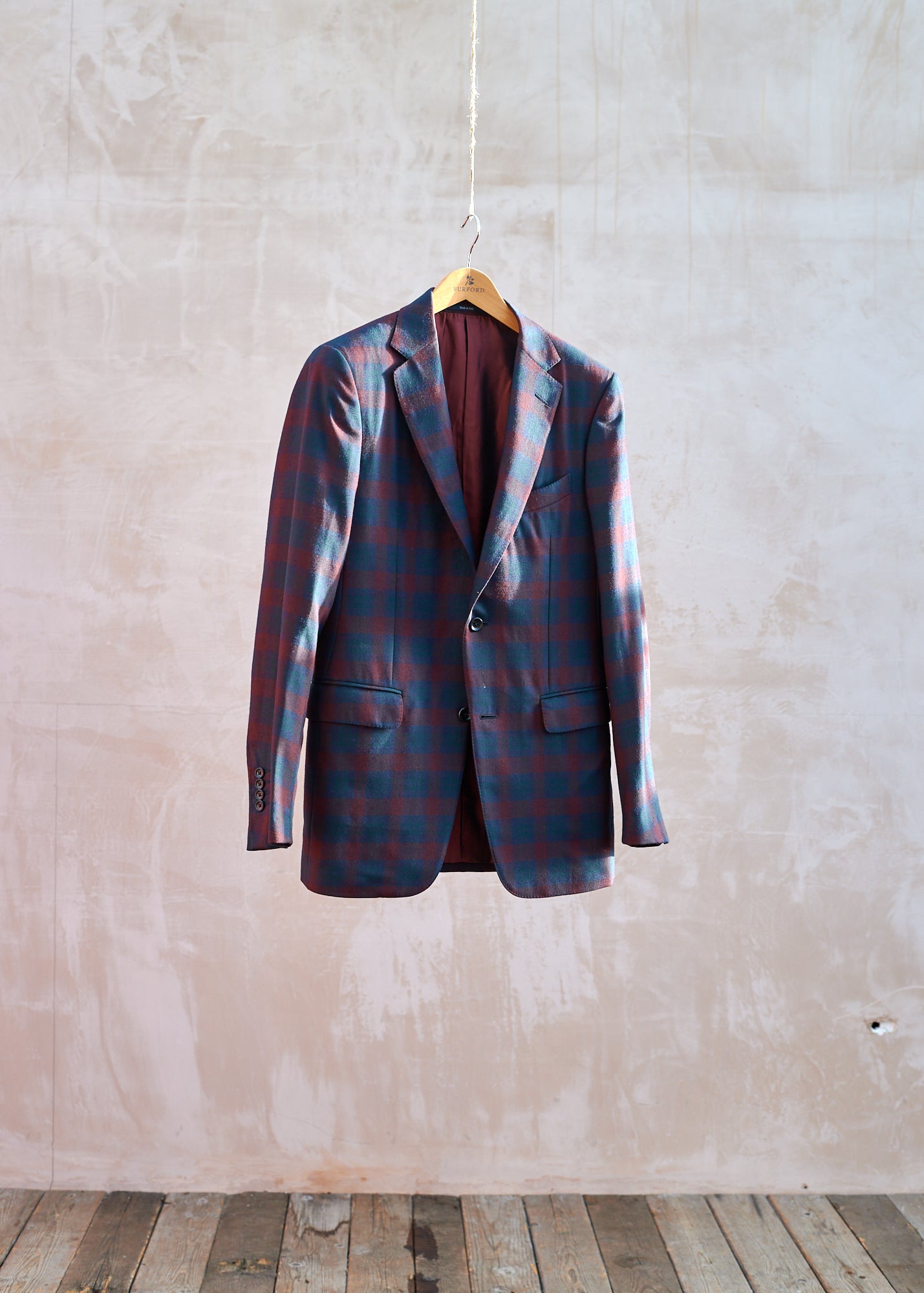 Dunhill Green & Red Wool Checked Blazer - M