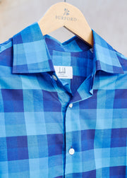 Kenny Ryder Dunhill Fine Cotton Blue Checked Shirt - M