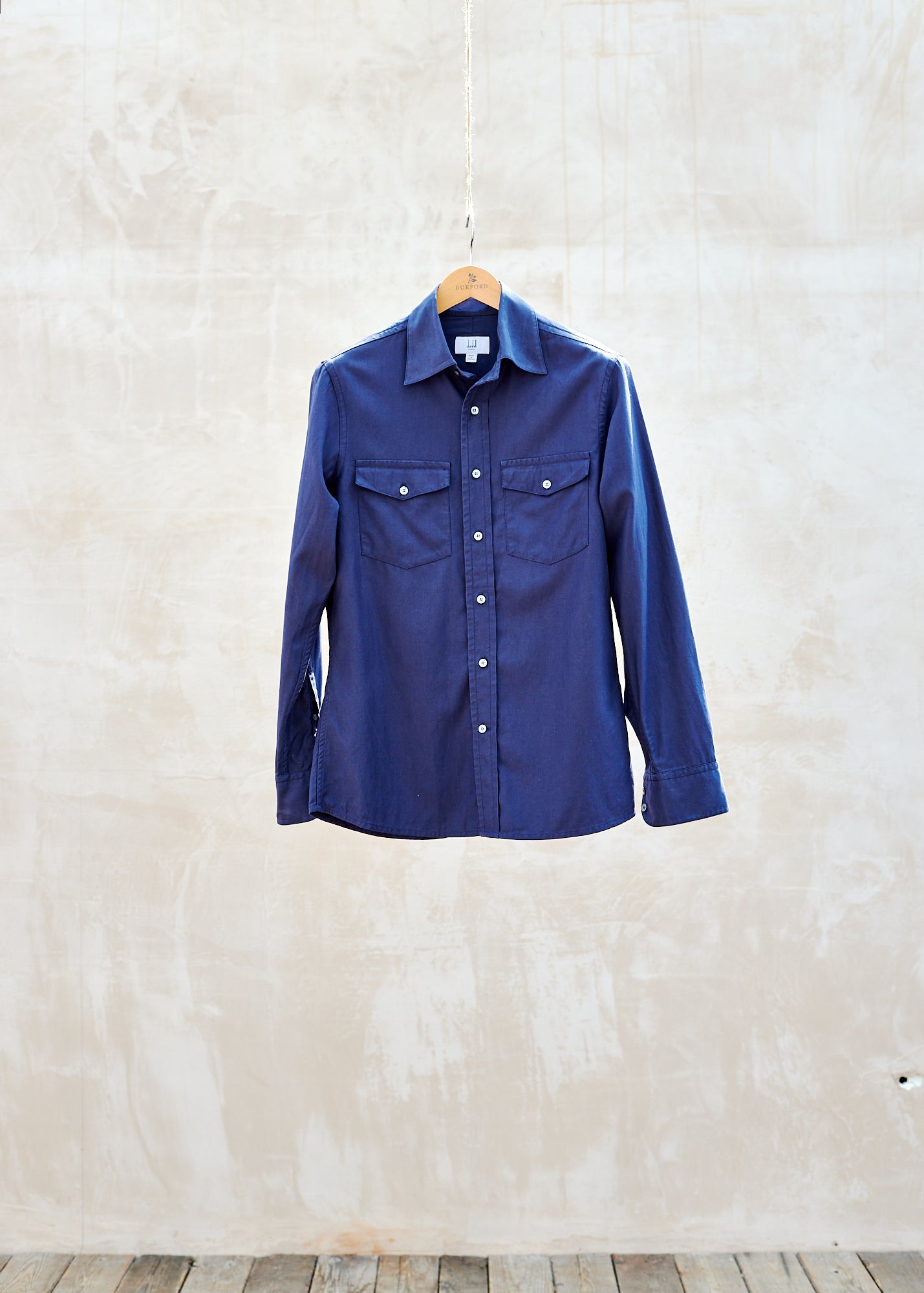 Dunhill Navy Cotton/Lyocell Work Shirt - M