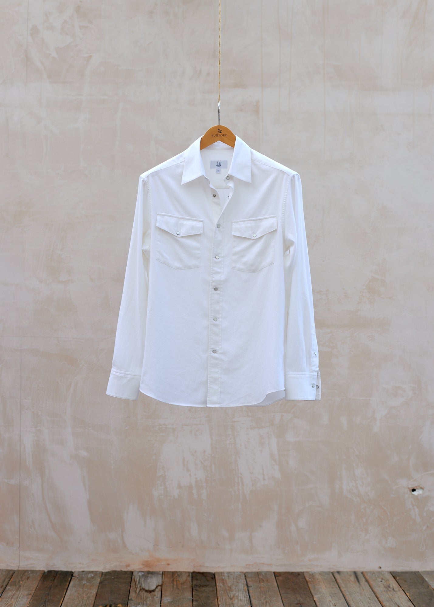 Dunhill Cotton/Cashmere Off-White Western Shirt - M