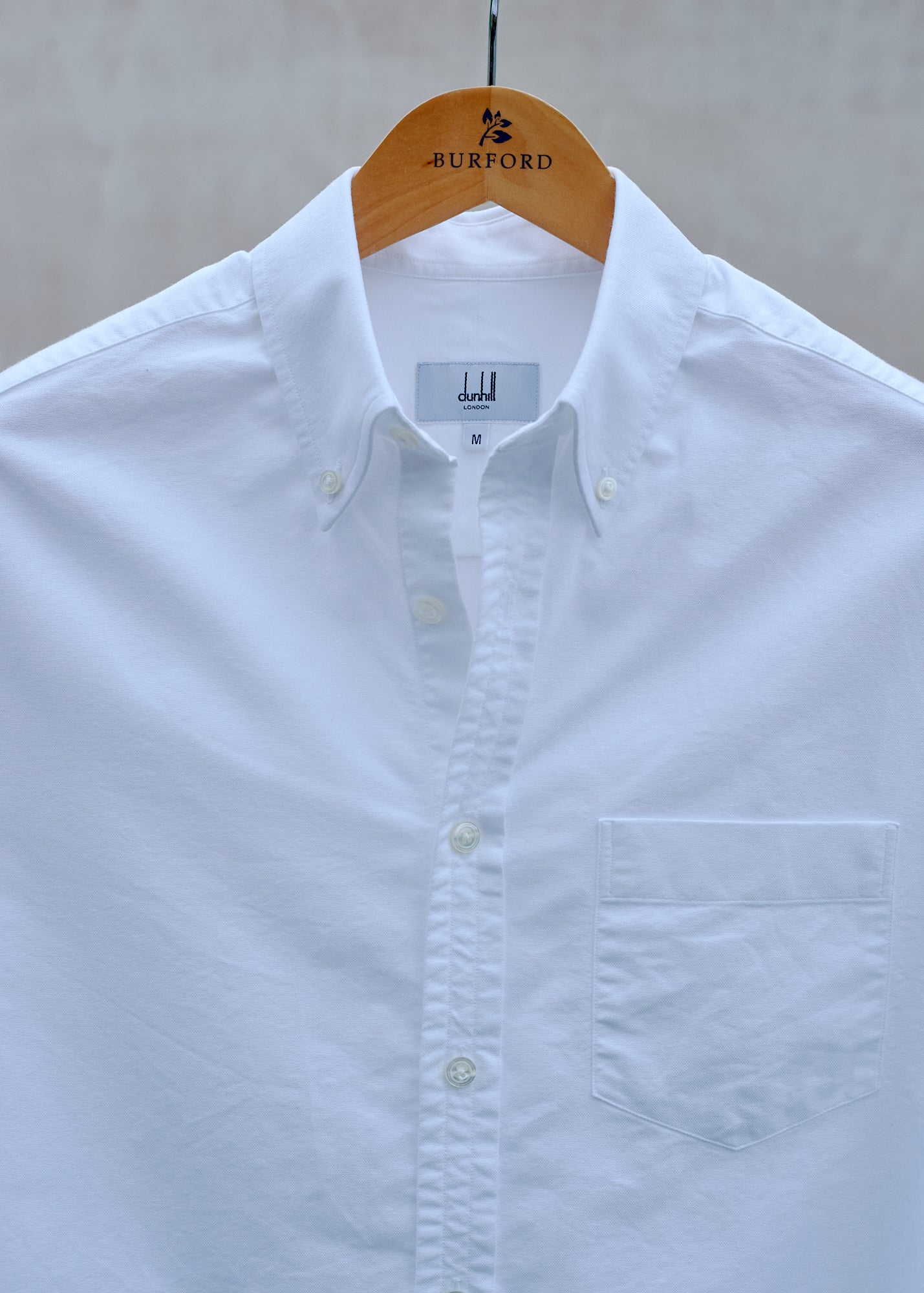 Dunhill White Oxford Cotton Buttondown Shirt - M