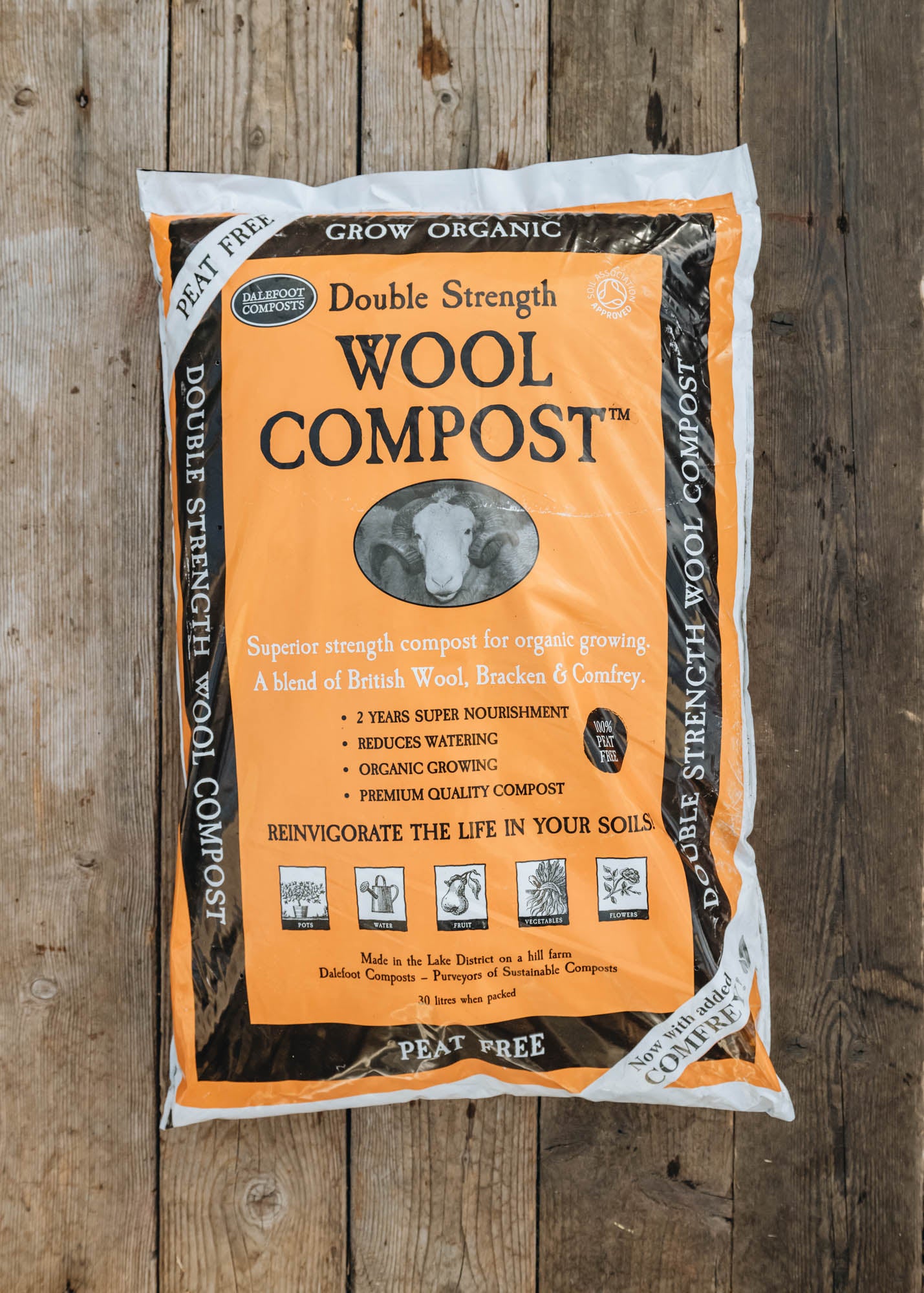 Dalefoot Double Strength Wool Compost, 30l