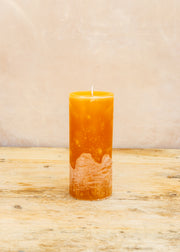 Branche D'Olive Cylinder Pillar Candle in Camel, 8.6x20cm