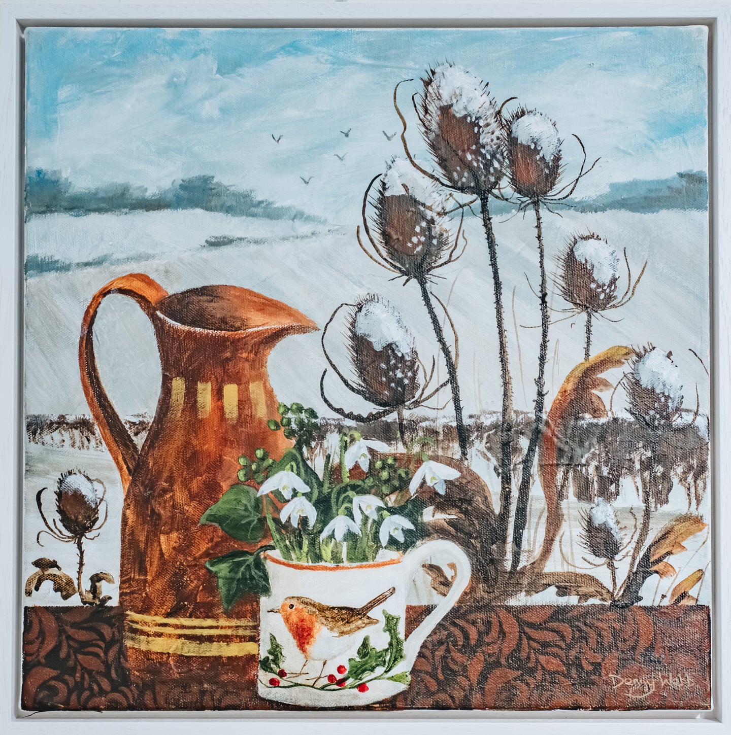 art Robin and Teasels