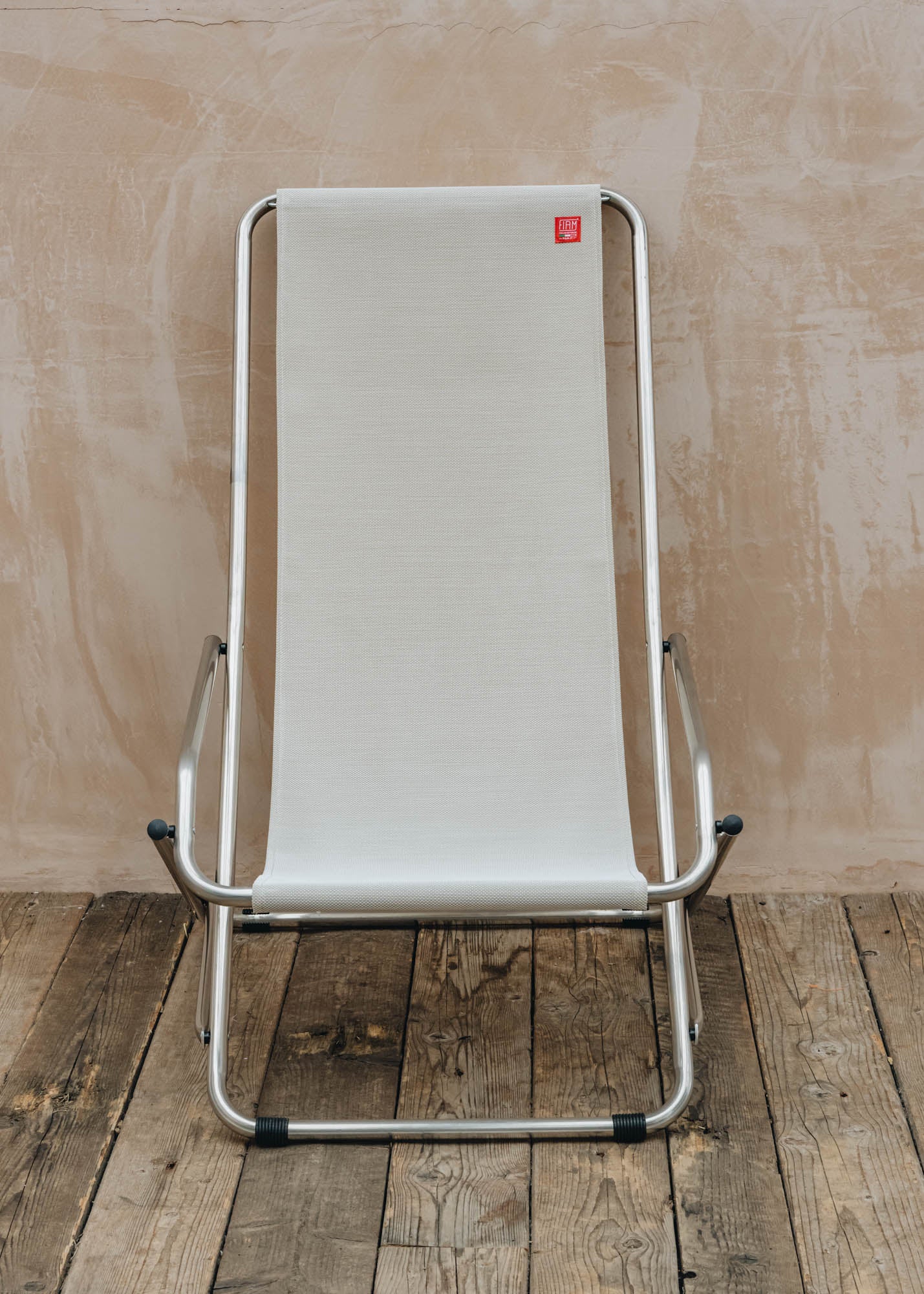 Fiam Spa Dondolina Oscillating Aluminium Chair in White and Beige