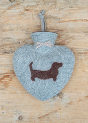 Dorothee Lehnen Doxie Dachshund Hot Water Bottle in Light Grey