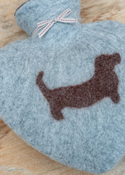 Dorothee Lehnen Doxie Dachshund Hot Water Bottle in Light Grey