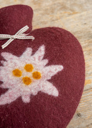 Dorothee Lehnen Edelweiss Hot Water Bottle in Bordeaux