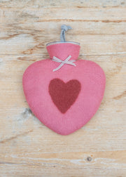 Dorothee Lehnen Heart Hot Water Bottle in Canyon Rose and Red