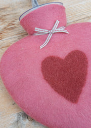 Dorothee Lehnen Heart Hot Water Bottle in Canyon Rose and Red
