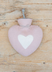 Dorothee Lehnen Heart Hot Water Bottle in Dusty Rose and White