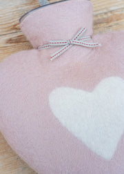 Dorothee Lehnen Heart Hot Water Bottle in Dusty Rose and White