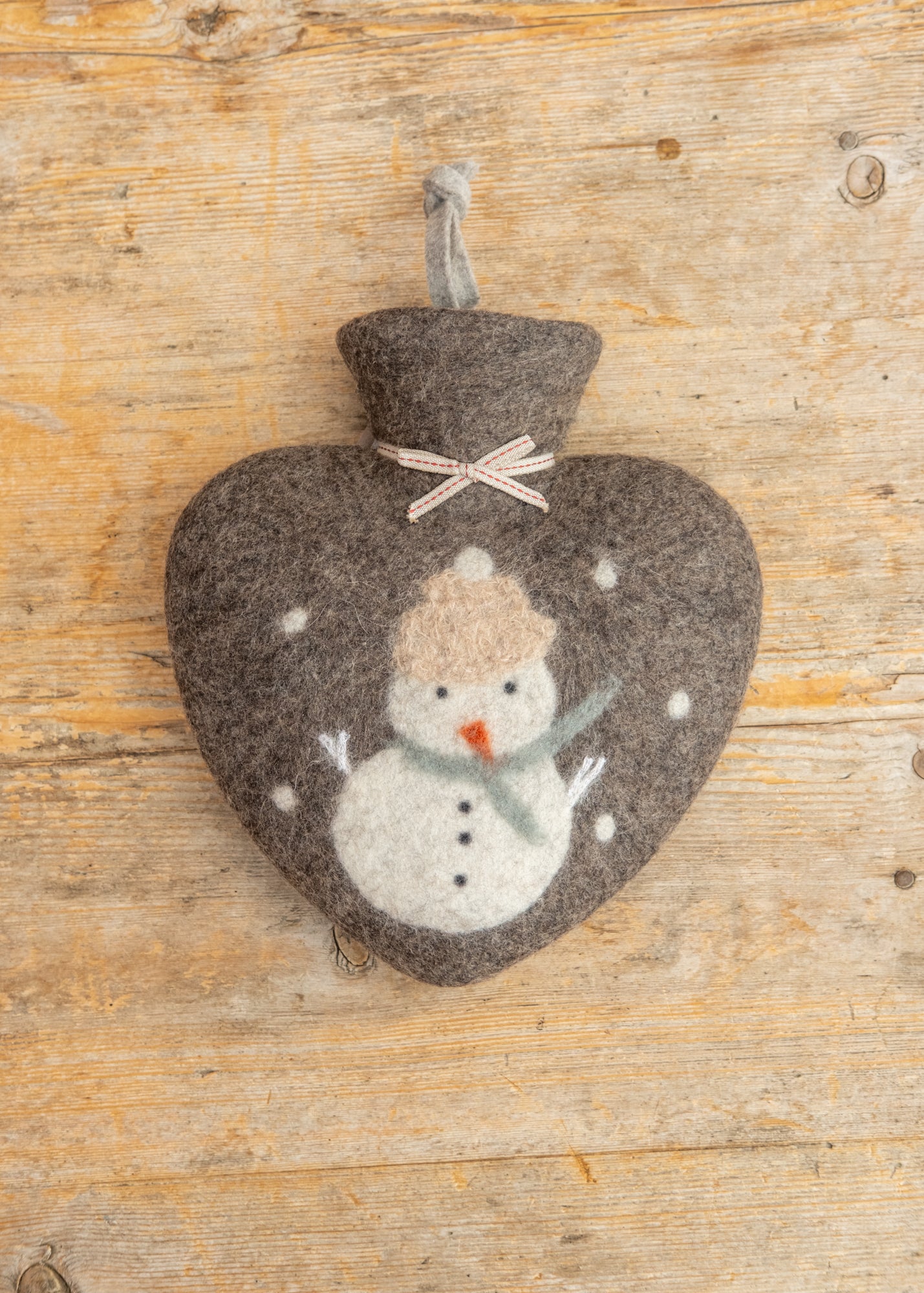 Snowman Hot Water Bottle in Caracul