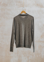 John Smedley John Smedley Dorset Polo Collared Jumper in Mushroom