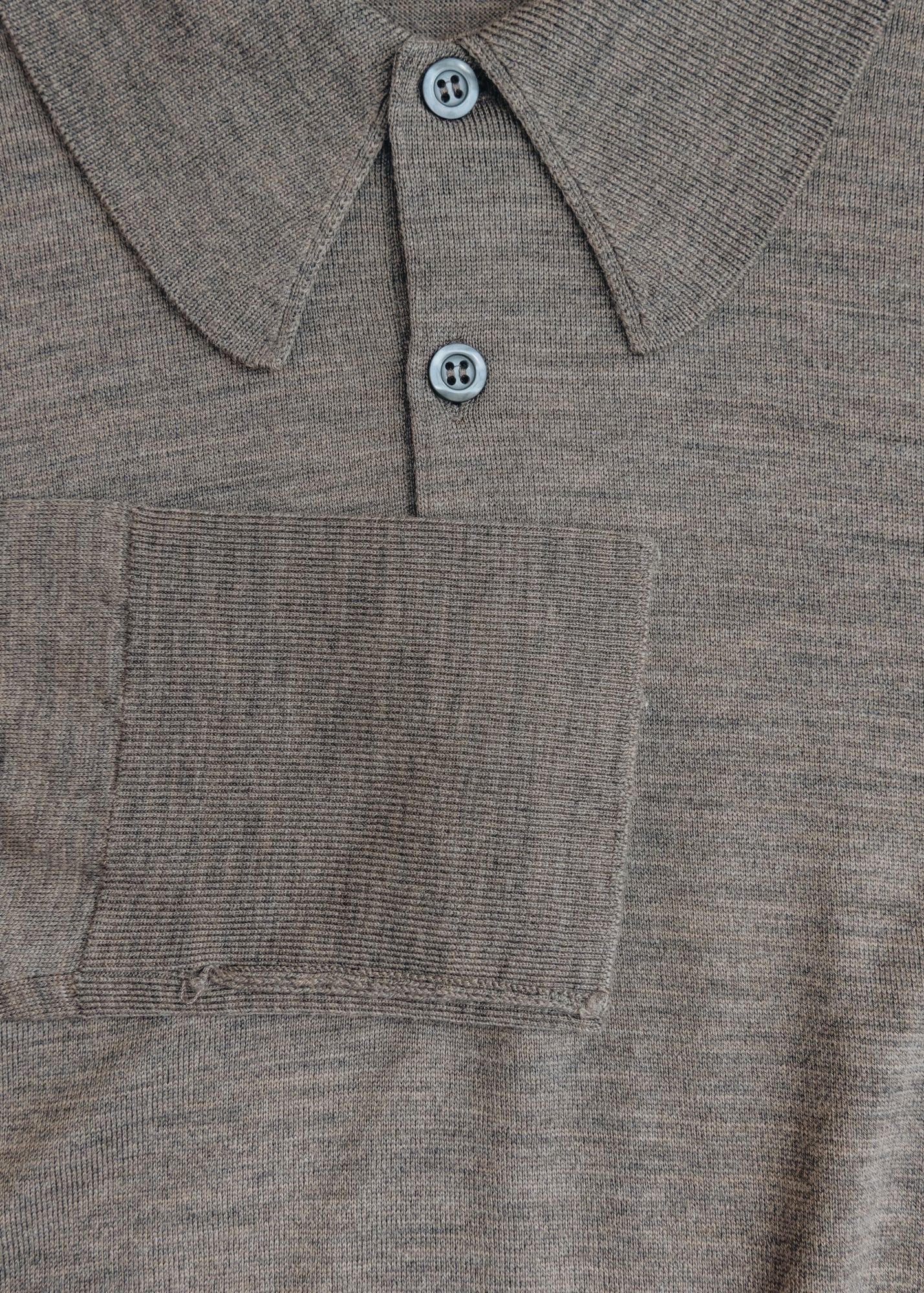 John Smedley John Smedley Dorset Polo Collared Jumper in Mushroom