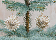 AfroArt Double Star Ornaments in White and Gold