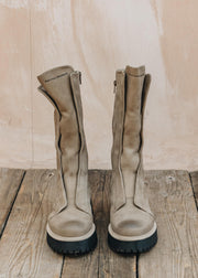 Patrizia Bonfanti High Mart Dover Boot in Nabuk Stone