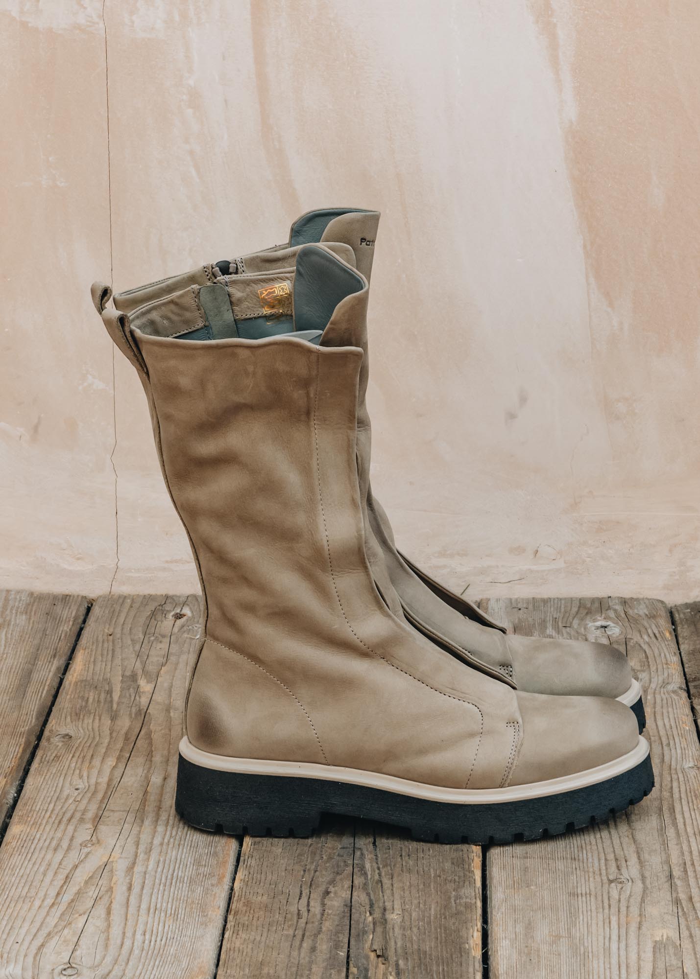 Patrizia Bonfanti High Mart Dover Boot in Nabuk Stone