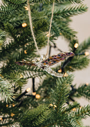 Dragonfly Glass Bauble in Purple and Gold